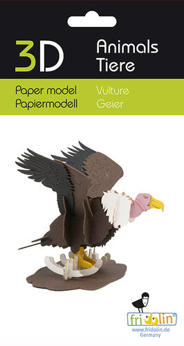 3D paper model, vulture