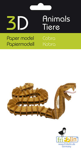 3D-Modell, Kobra, Spezialkarton, gelasert